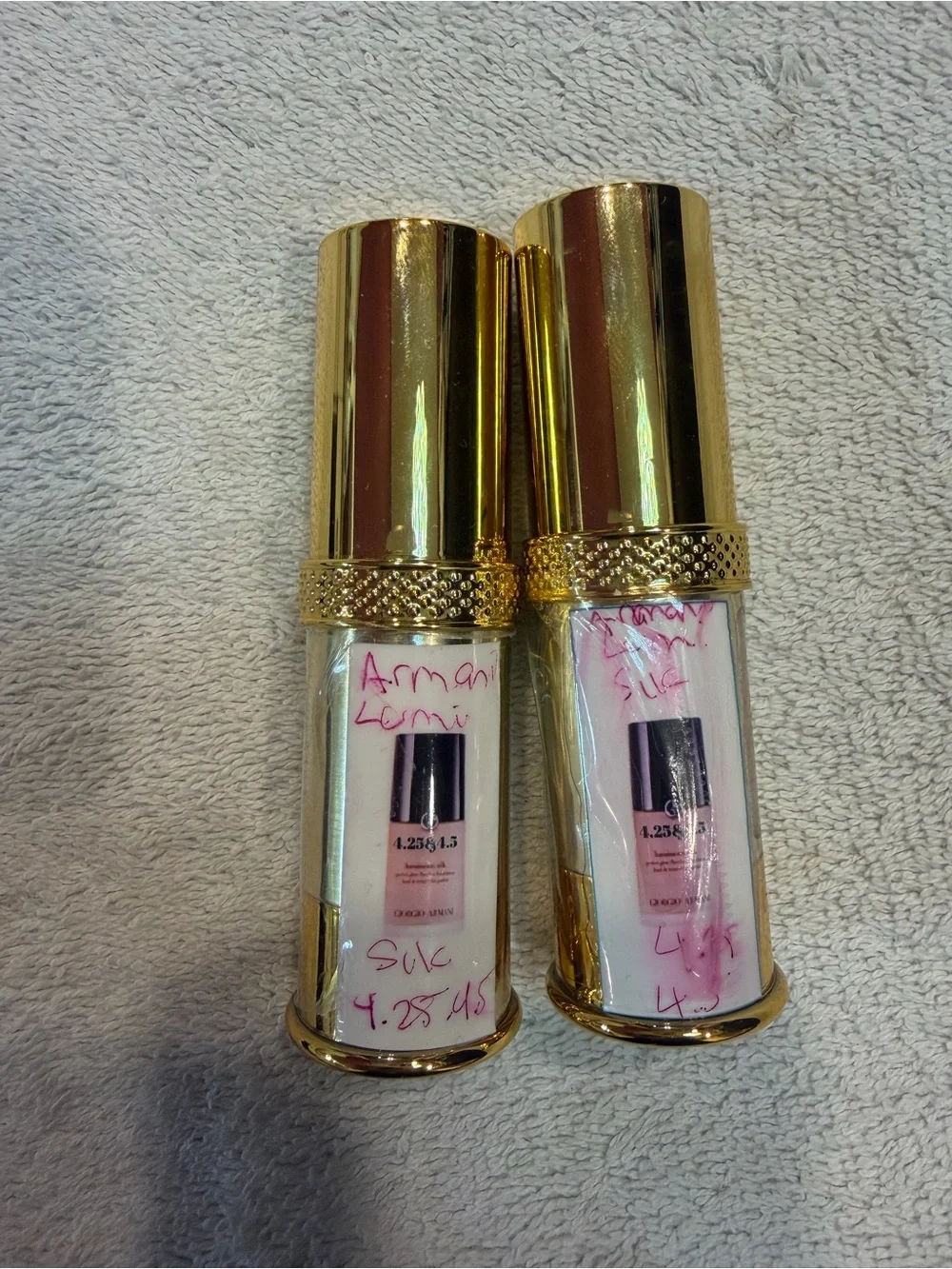 Giorgio Armani Luminous Silk Foundation in 2-10 ML bottles Shades 4.25&4.5